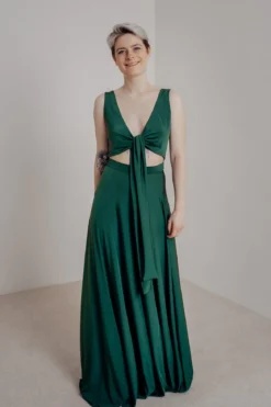 Dunkelgrünes Brautjungfernkleid – Reverse Gown Forest Green Twobirds