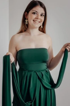 Dunkelgrünes Unterziehtop – Long Jersey Bandeau Forest Green Twobirds