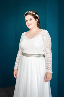 Elastischer Brautgürtel in Gold oder Silber – Mailenn noni Curvy
