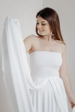 Elastisches Unterziehtop – Long Jersey Bandeau Ivory Twobirds