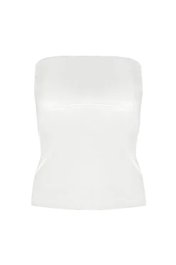 Elastisches Unterziehtop – Long Jersey Bandeau Ivory Twobirds