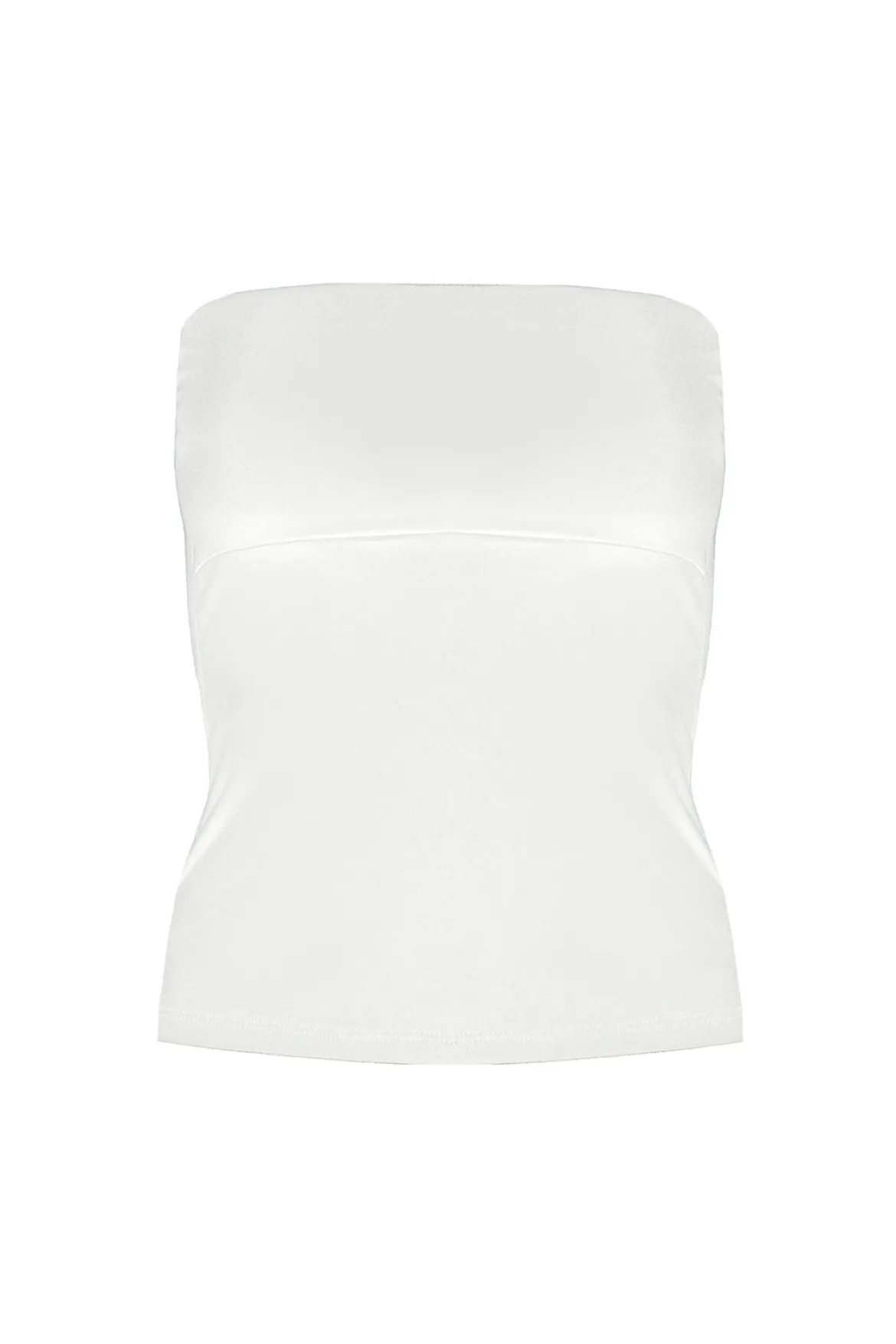 Elastisches Unterziehtop – Long Jersey Bandeau Ivory Twobirds