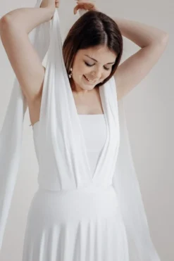Elastisches Unterziehtop – Long Jersey Bandeau Ivory Twobirds