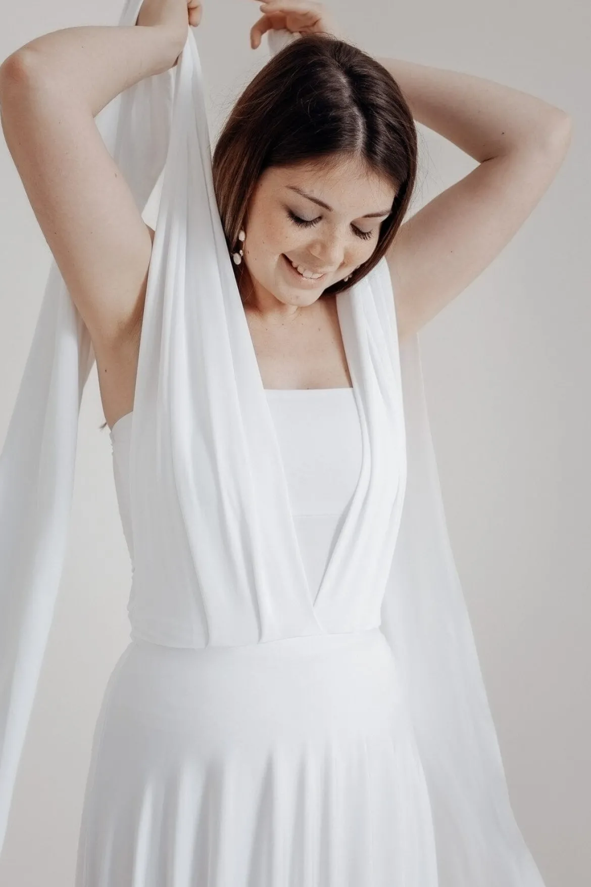 Elastisches Unterziehtop – Long Jersey Bandeau Ivory Twobirds