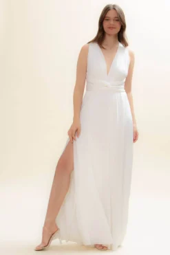 Elastisches Unterziehtop – Long Jersey Bandeau Ivory Twobirds