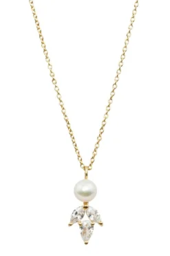 Elegante Braut Halskette mit Kristallen und Perle - Simply Delightful