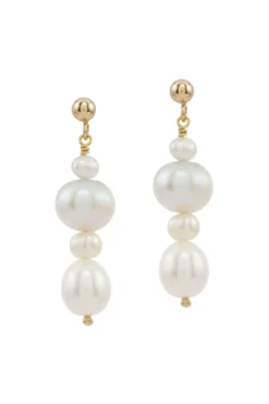 Elegante Braut Ohrringe mit Perlen Anhänger - Love Match