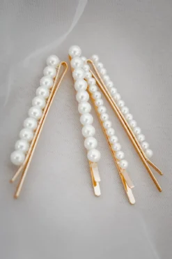 4-er Set Haarklemmen mit Kunstperlen | The Perfect Bridal Company