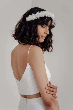 Extra kurzes Braut Top aus Vintage-Spitze – Niah Cropped noni
