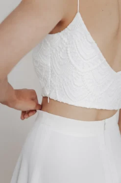 Extra kurzes Braut Top aus Vintage-Spitze – Niah Cropped noni