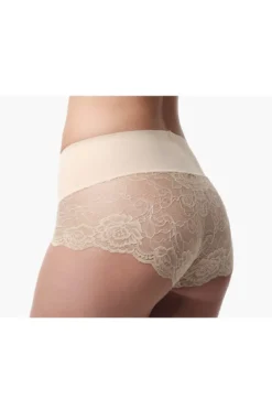 Figurformende Mid-Waist Spitzenshorts in Nude
