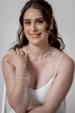 Filigrane Braut Halskette mit Perlen