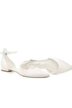 Flache Brautschuhe aus Satin – Ava Ivory Satin | G.Westerleigh