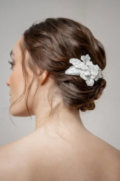 Funkelnder Braut Haarkamm in Ivory
