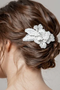 Funkelnder Braut Haarkamm in Ivory