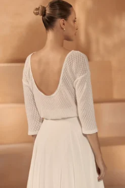 Gemusterter Braut Pullover in Ivory
