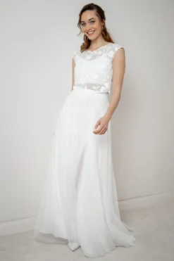 Gemustertes Braut Top aus Chiffon – Eniz noni