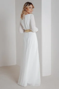 Goldfarbener Brautgürtel aus Leder – Marielle noni