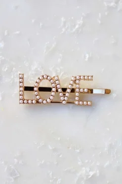 Haarspange mit Perlen-Pavé-Fassung "Love"
