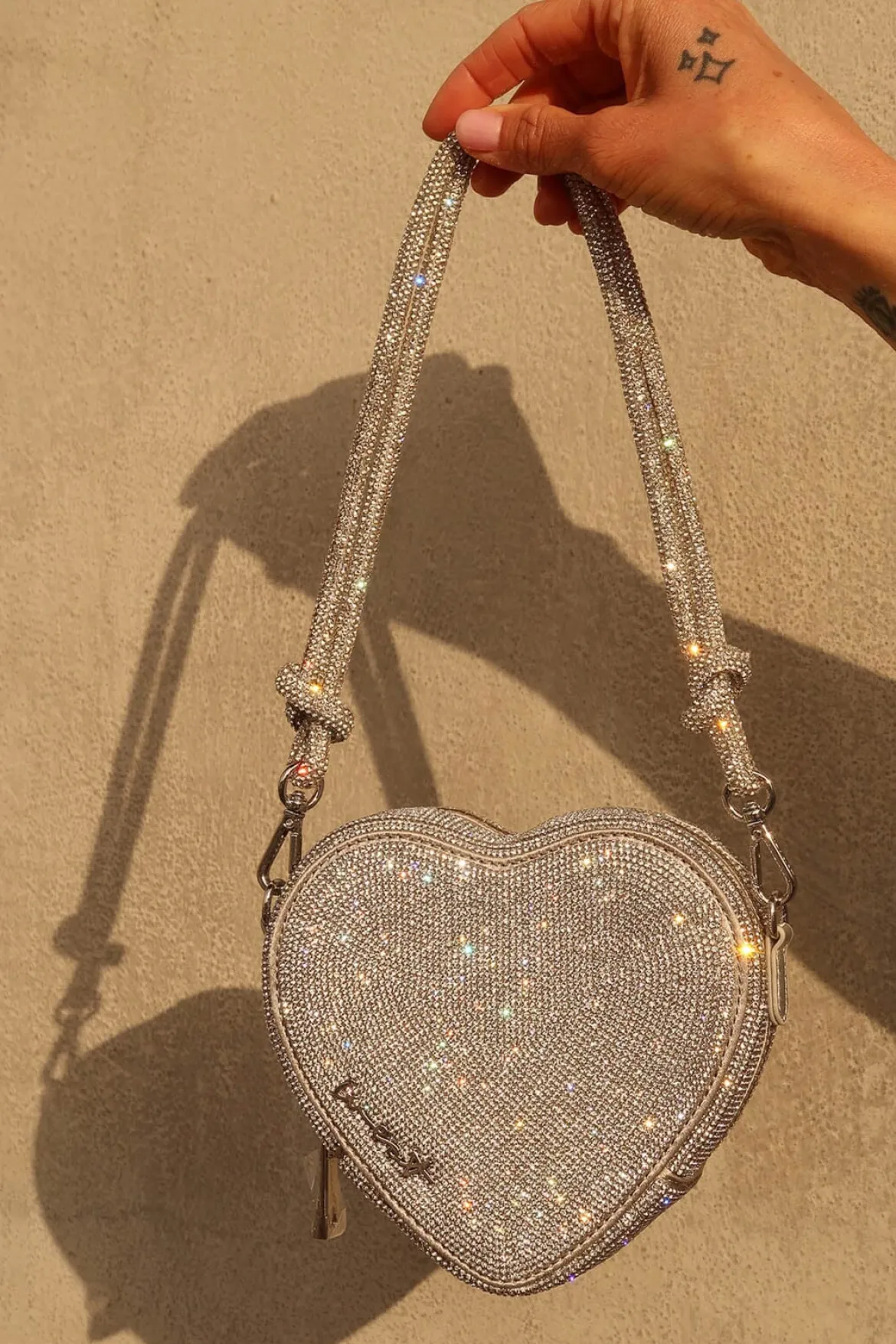 Handtaschen-Riemen – Knot Strap Crystal Silver | Weat