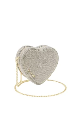 Herzförmige Handtasche in Silber – Midi Heart Bag Crystal | Weat