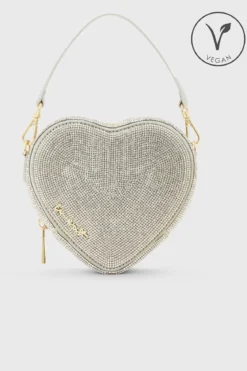 Herzförmige Handtasche in Silber – Midi Heart Bag Crystal | Weat