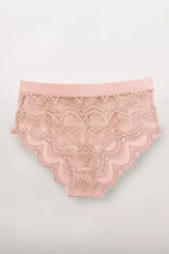 High-Waist Spitzenslip in Nude
