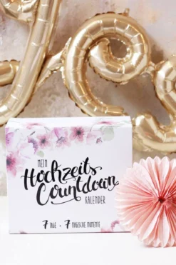 Hochzeits-Countdown-Kalender™ mit Gold-Armband und Schlafmaske