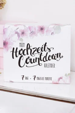 Hochzeits-Countdown-Kalender™ mit Silber-Armband und Strumpfband