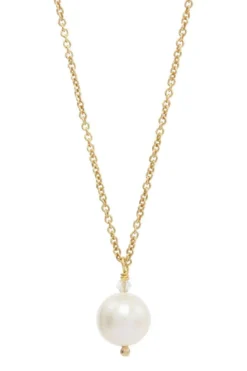 Kette mit rundem Perlen-Anhänger und kleinem Kristall – Blooming Beauty