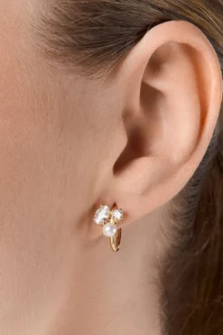 Kleine Braut Ohrringe mit Strass und Perlen