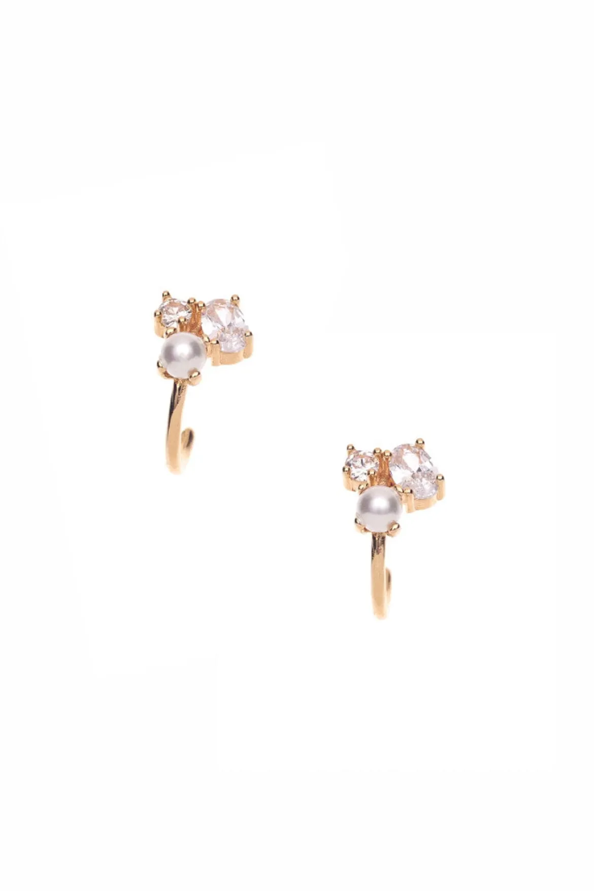 Kleine Braut Ohrringe mit Strass und Perlen