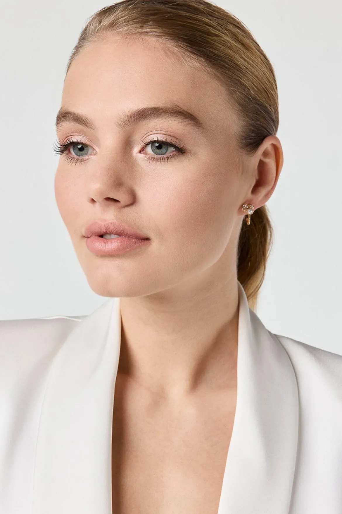 Kleine Braut Ohrringe mit Strass und Perlen