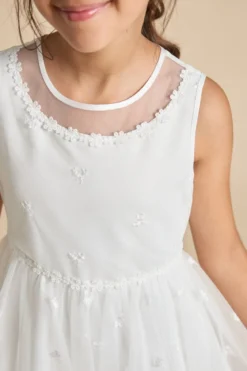Kommunionkleid aus besticktem Tüll