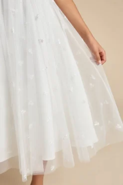 Kommunionkleid aus besticktem Tüll