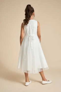 Kommunionkleid aus besticktem Tüll