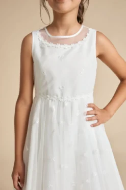 Kommunionkleid aus besticktem Tüll