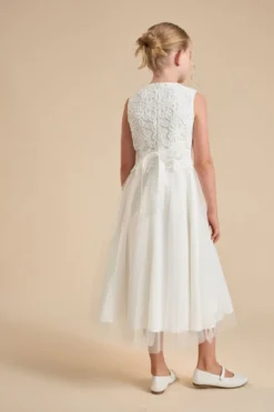 Kommunionkleid mit Tüll und Boho-Spitze
