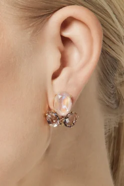 Kristall-Ohrringe in Blush