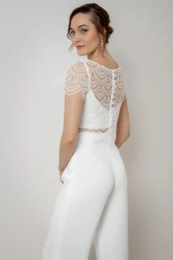 Kurzarm-Braut Top aus Vintage-Spitze – Niah noni
