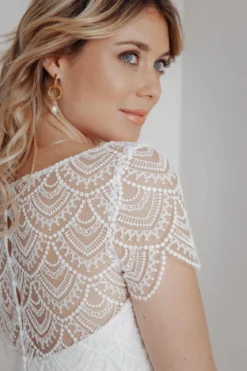 Kurzarm-Braut Top aus Vintage-Spitze – Niah noni