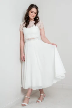 Kurzarm-Braut Top aus Vintage-Spitze – Niah noni