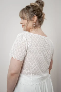 Kurzarm-Braut Top – Fanie noni Curvy