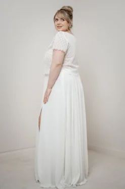 Kurzarm-Braut Top – Fanie noni Curvy