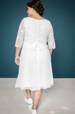 Kurzer Plus Size-Braut Rock in Ivory – Evie noni Curvy