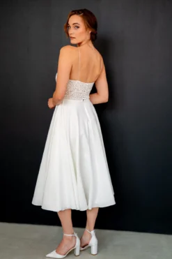 Kurzes Brautkleid mit dünnen Trägern – Junia noni One