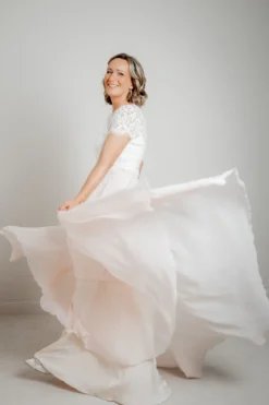 Langer Braut Rock aus Chiffon – Isla Rosé noni