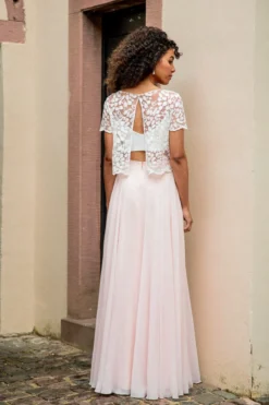 Langer Braut Rock aus Chiffon – Isla Rosé noni
