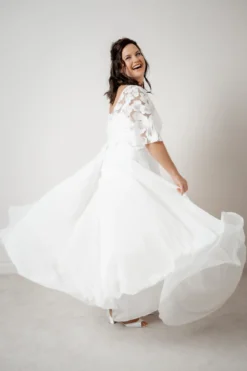Langer Braut Rock aus Chiffon – Isla noni Curvy