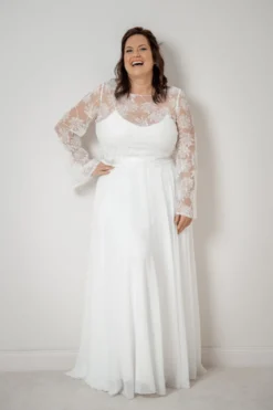 Langer Braut Rock aus Chiffon – Isla noni Curvy